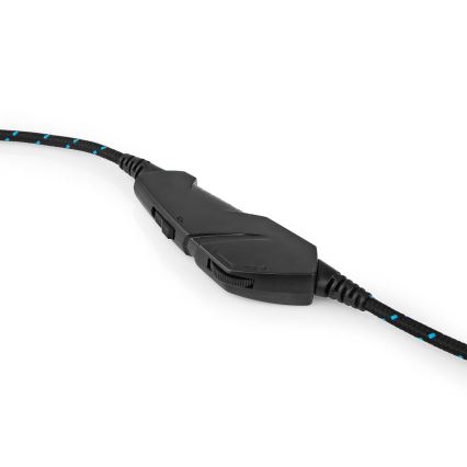 LED-pelikuulokkeet mikrofonilla musta/sininen