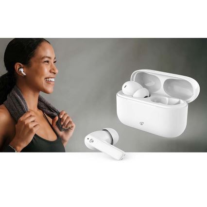 Wireless earphones kanssa ENC IPX4 valkoinen