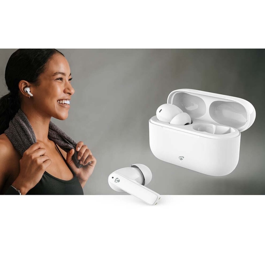 Wireless earphones kanssa ENC IPX4 valkoinen