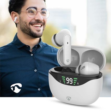Langaton earphones kanssa ANC 320 mAh + 2x 40 mAh valkoinen