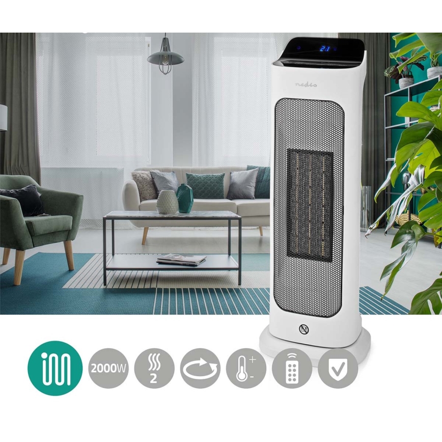 Tuuletin keraamisella lämmityselementillä 1400/2000W/230V + kaukosäädin