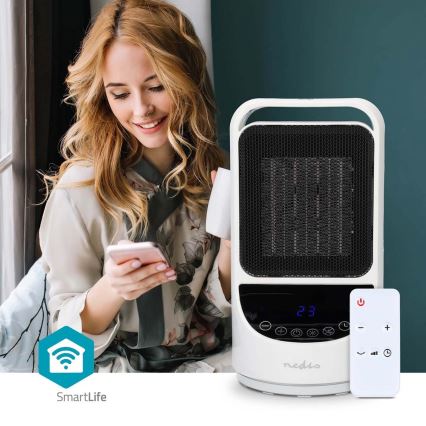 Tuuletin kanssa keraaminen lämmitin Smartlife 1000/1500W/230V Wi-Fi Tuya + kauko-ohjaus