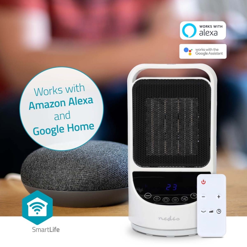 Tuuletin kanssa keraaminen lämmitin Smartlife 1000/1500W/230V Wi-Fi Tuya + kauko-ohjaus
