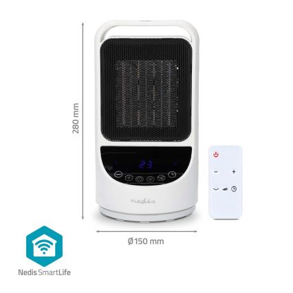 Tuuletin kanssa keraaminen lämmitin Smartlife 1000/1500W/230V Wi-Fi Tuya + kauko-ohjaus