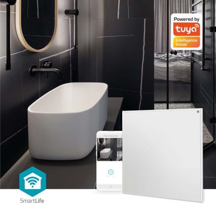 Infrapunalämmityspaneeli 350W/230V 59,8x62 cm IP44 Wi-Fi Tuya + kaukosäädin