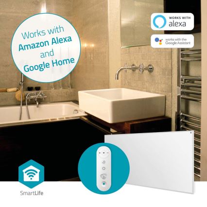 Infrapunalämmityspaneeli 700W/230V 120x62 cm IP44 Wi-Fi Tuya + kaukosäädin