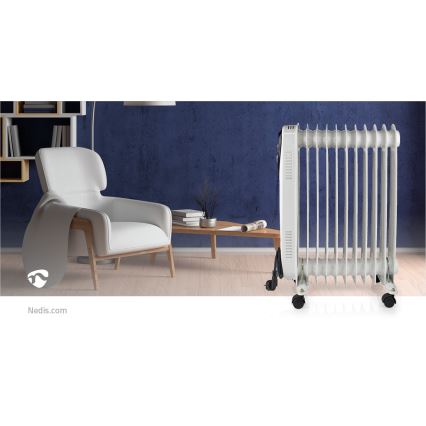 Kannettava öljylämmitin, jossa 11 tasoa 1000/1500/2500W/230V