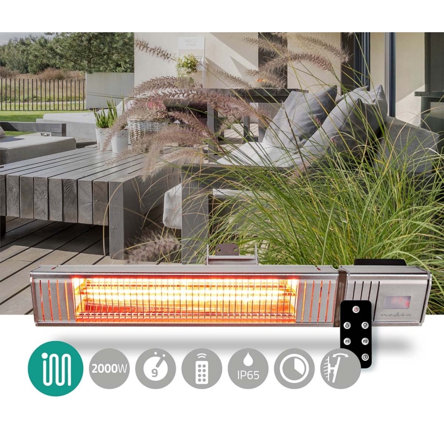 Ulkolämmitin 100W/2000W/230V IP65 + kaukosäädin
