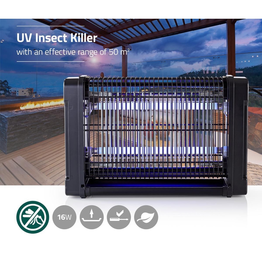 Sähköinen hyönteisloukku UV-A / 2x8W / 230V 50 m²