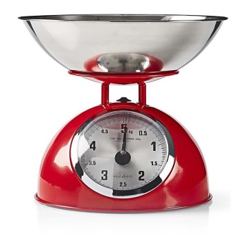 Nedis KASC110RD - Retro-keittiövaaka kulholla