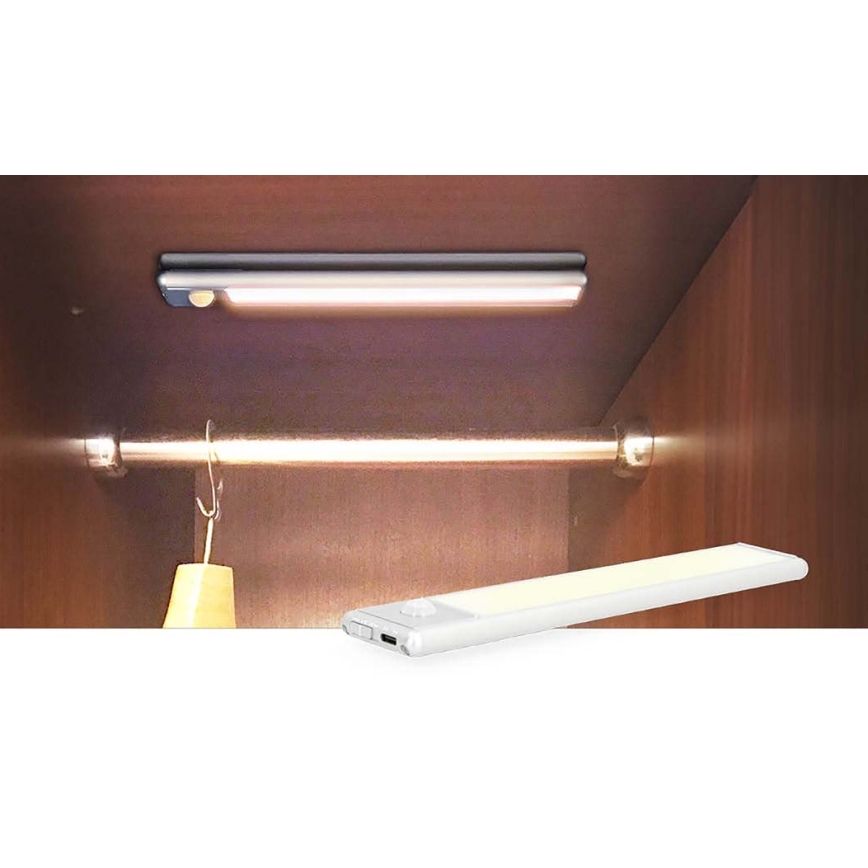 LED-ladattava magneettinen kaappivalaisin liiketunnistimella LED/1W/1100 mAh 3000K