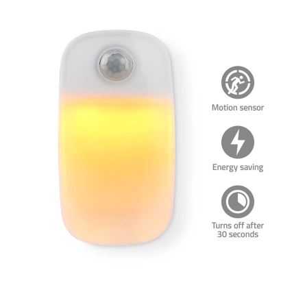 LED Suuntavalaisin liike- ja hämärätunnistimella LED/0,55W/230V valkoinen