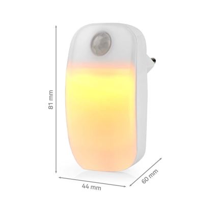 LED Suuntavalaisin liike- ja hämärätunnistimella LED/0,55W/230V valkoinen