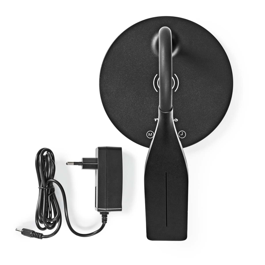 LED Himmennettävä kosketus flexible pöytävalaisin kanssa 15W langaton lataus Qi LED/5,5W/230V 2700-6500K musta
