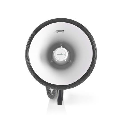 Megafoni ulkoisella mikrofonilla USB 25W/8xC valkoinen/musta