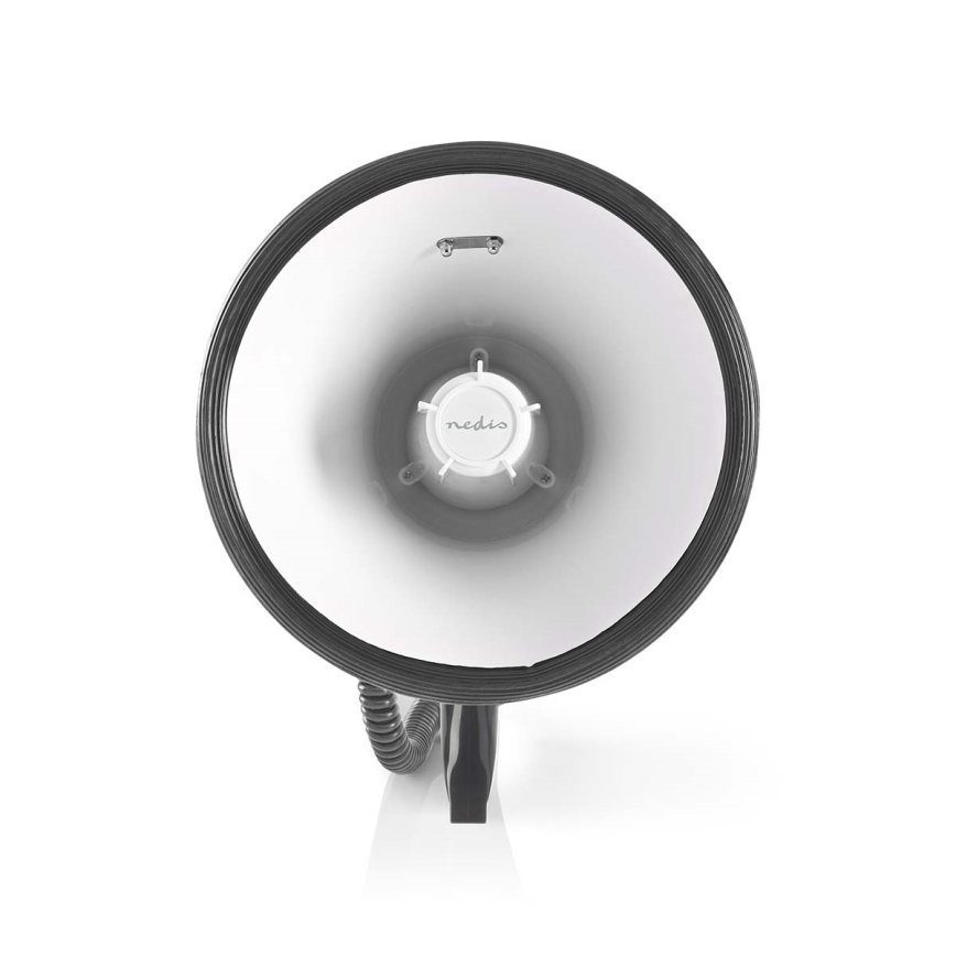 Megafoni ulkoisella mikrofonilla USB 25W/8xC valkoinen/musta