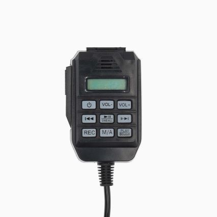 Megafoni ulkoisella mikrofonilla USB 25W/8xC valkoinen/musta