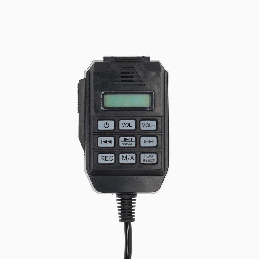 Megafoni ulkoisella mikrofonilla USB 25W/8xC valkoinen/musta