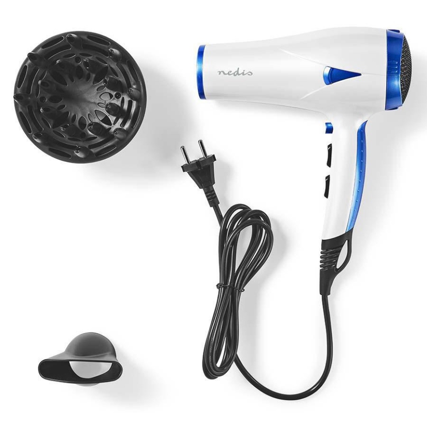 Hiustenkuivain 2in1 2000W/230V valkoinen/sininen