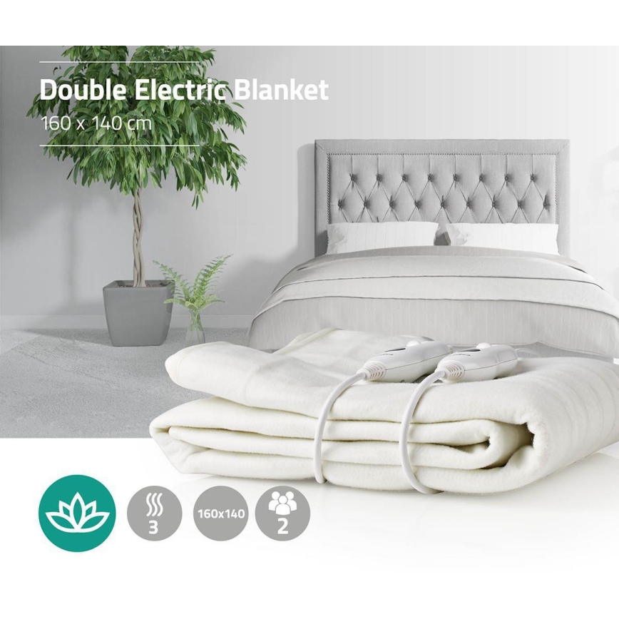 Sähkölämmitteinen peitto kahdelle hengelle 120W/230V 160x140 cm