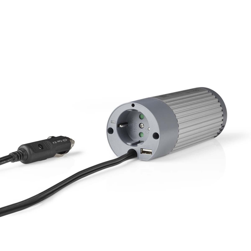Jännitteenmuunnin 100W/12/230V + USB