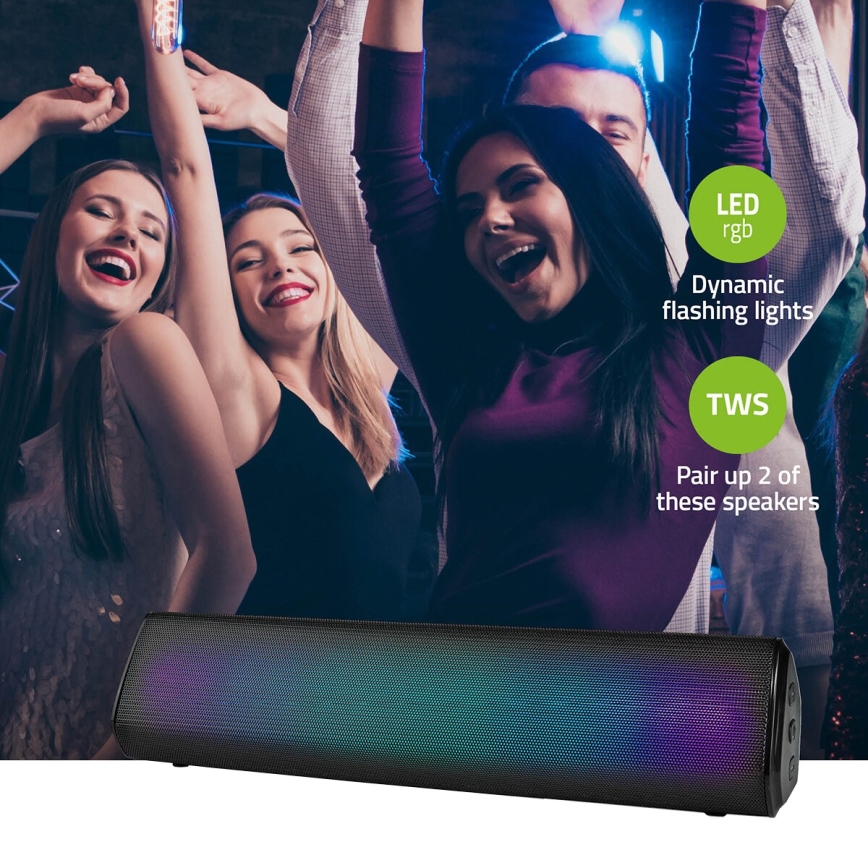 LED RGB ladattava kaiutin 18W/1200 mAh