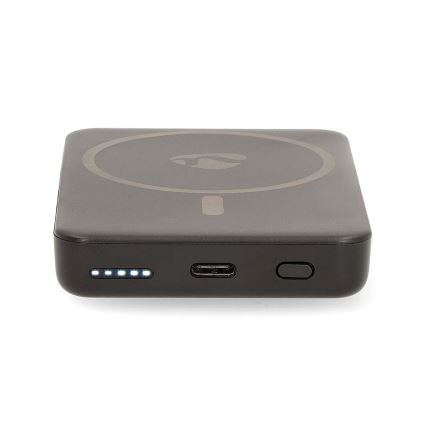 Laturi 2in1 magneettinen langattomalla latauksella MagSafe 5000 mAh musta