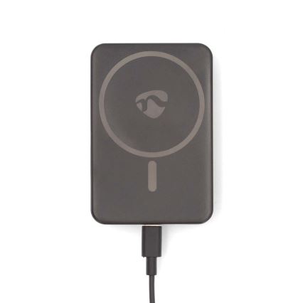 Laturi 2in1 magneettinen langattomalla latauksella MagSafe 5000 mAh musta