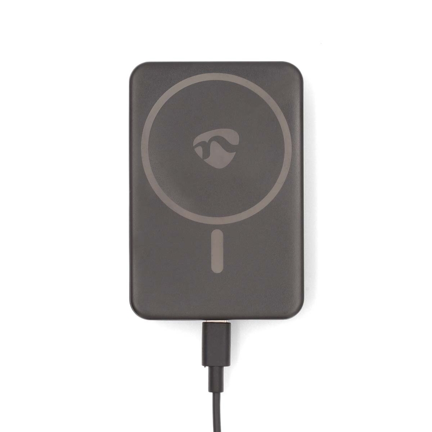 Laturi 2in1 magneettinen langattomalla latauksella MagSafe 5000 mAh musta