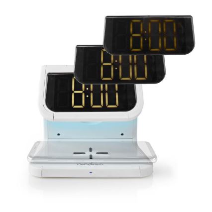 LED RGB -herätyskello langattomalla laturilla LED / 10W / 230V valkoinen