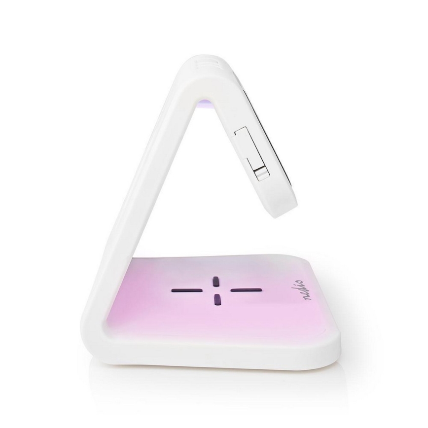 LED RGB -herätyskello langattomalla laturilla LED / 10W / 230V valkoinen