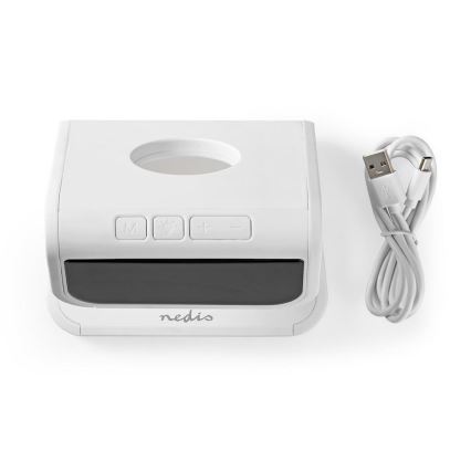 LED RGB -herätyskello langattomalla laturilla LED / 10W / 230V valkoinen