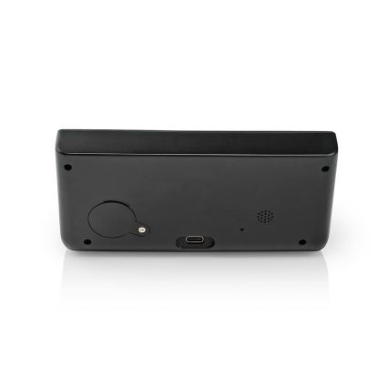 Herätyskello LCD-näytöllä ja langattomalla laturilla 15W/230V musta