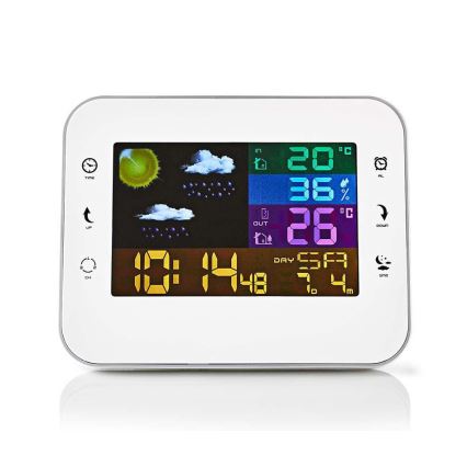 Sääasema värillisellä LCD-näytöllä 230V/3xAAA + 2xAA valkoinen