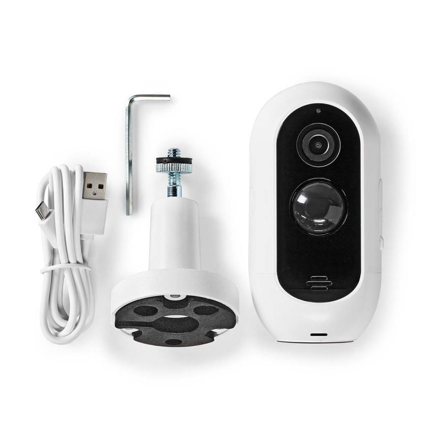 Älykäs ulkokäyttöinen ladattava IP-kamera PIR-anturilla Full HD 1080p 5V/5200mAh Wi-Fi IP65