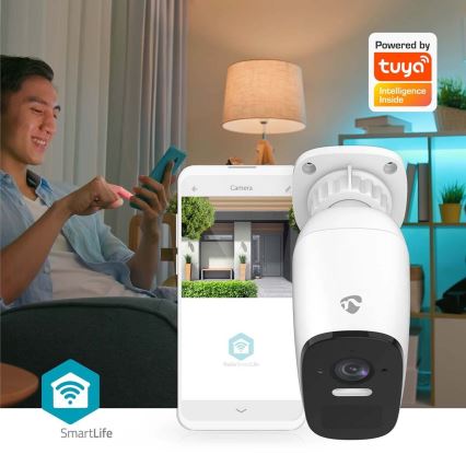Älykäs ulko ladattava kamera anturilla SmartLife 4MP Quad HD 1440p 5V/5200mAh Wi-Fi Tuya IP66