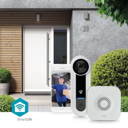 Langaton video-ovikello anturilla Full HD 1536p Wi-Fi IP65