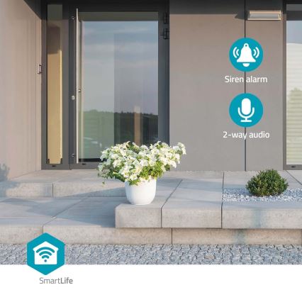 Älykäs ulkokamera Smartlife Full HD 1080p LED-valolla Wi-Fi Tuya IP65