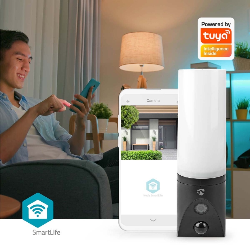 Älykäs ulkokamera SmartLife Full HD 1080p LED-valolla Wi-Fi Tuya IP65