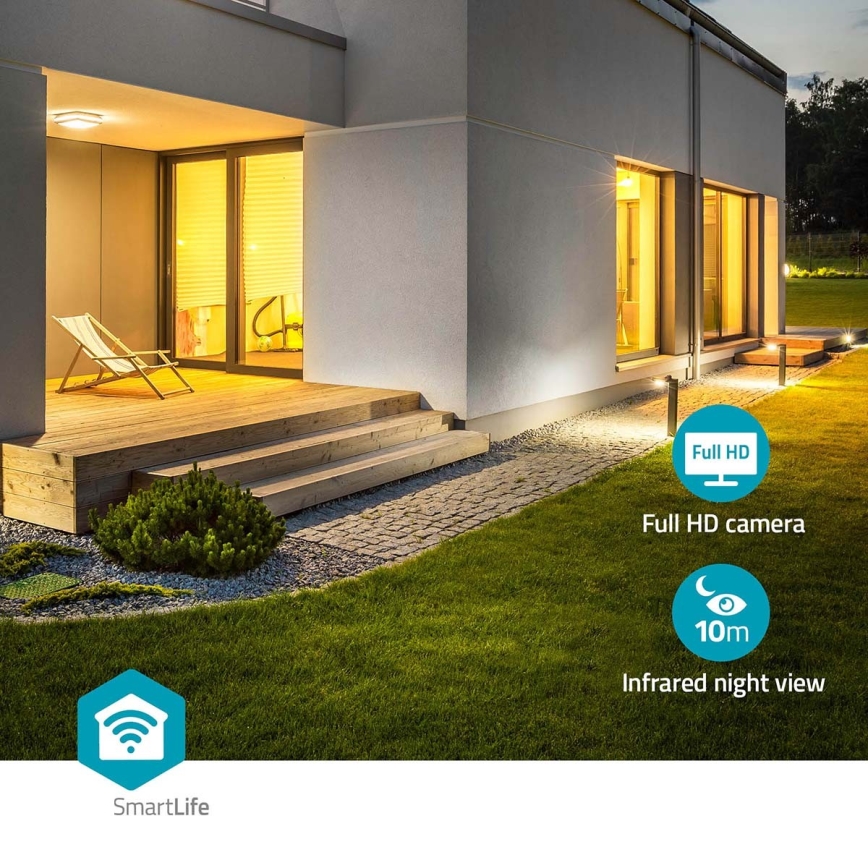 Älykäs ulkokamera SmartLife Full HD 1080p LED-valolla Wi-Fi Tuya IP65
