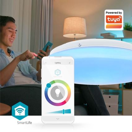 LED RGBW Himmennettävä kylpyhuoneen kattovalaisin SmartLife LED/18W/230V 2700-6500K IP44 Wi-Fi Tuya