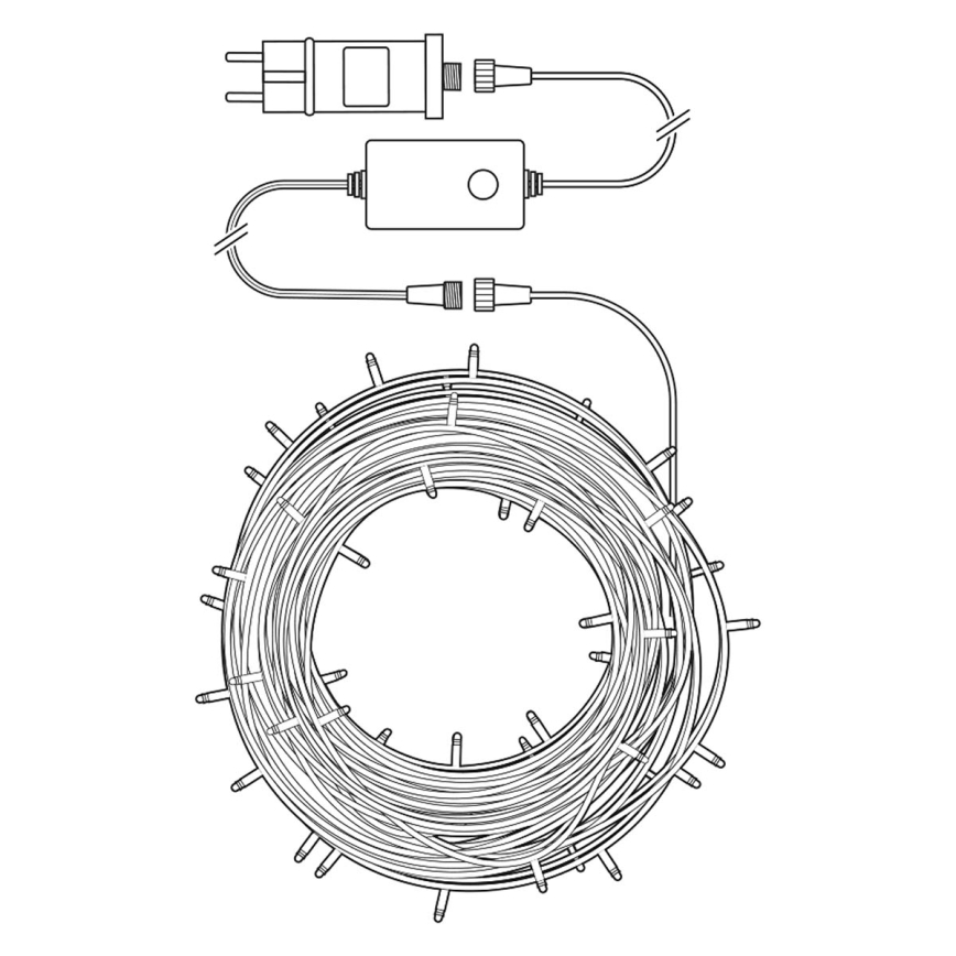 LED RGB Valoketju ulos 48xLED 13,8m IP65 Wi-Fi Tuya