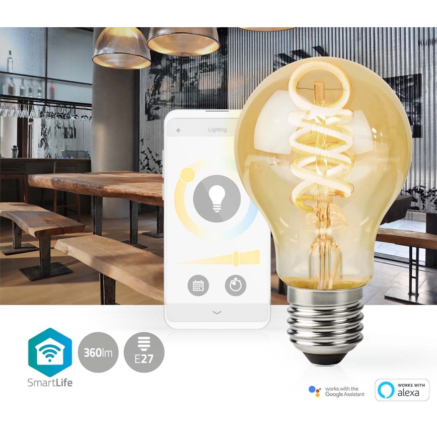 LED Himmennettävä polttimo A60 E27/4,9W/230V Wi-Fi 1800-6500K