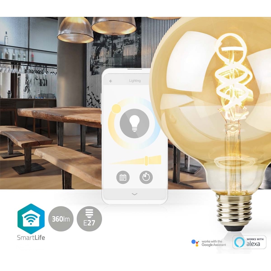 LED Himmennettävä polttimo E27/4,9W/230V Wi-Fi 1800-6500K