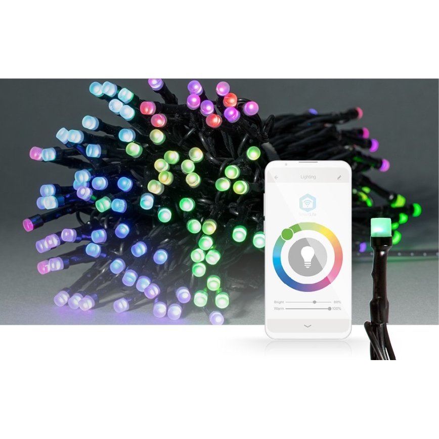 LED RGB Ulkoketju 84xLED/8 toimintoa 13m IP65 Wi-Fi Tuya