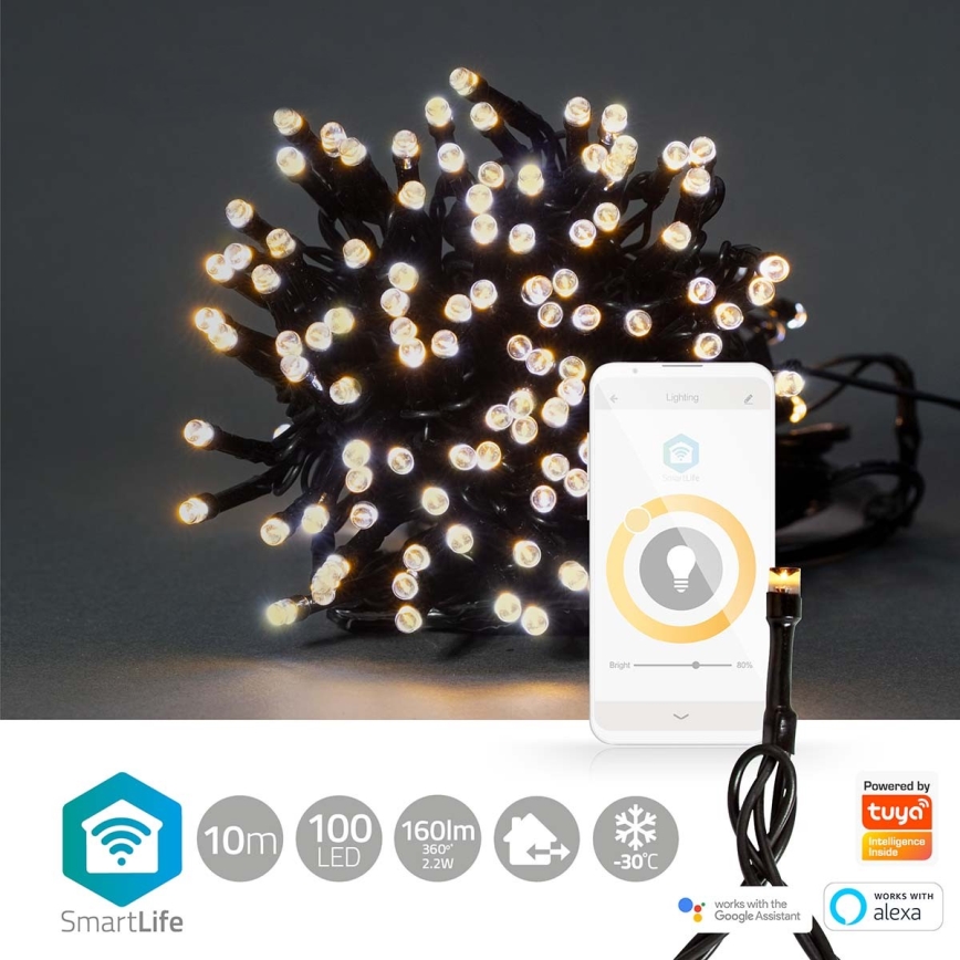 LED Jouluketju ulkokäyttöön 100xLED/8 toimintoa 15m IP65 Wi-Fi Tuya lämmin valkoinen