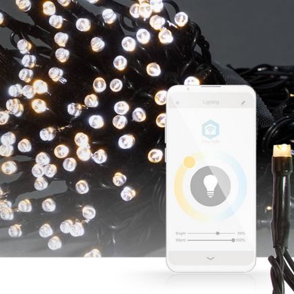 LED Jouluketju 100xLED/8 toimintoa 15m IP65 Wi-Fi Tuya