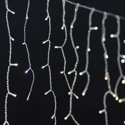 LED jouluverho 240xLED/8 toimintoa 8m IP65 Wi-Fi Tuya kylmä valkoinen