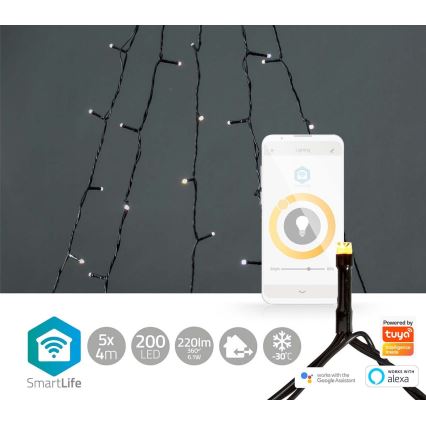 LED Jouluverho ulkokäyttöön 200xLED/8 toimintoa 5x7m IP65 Wi-Fi Tuya