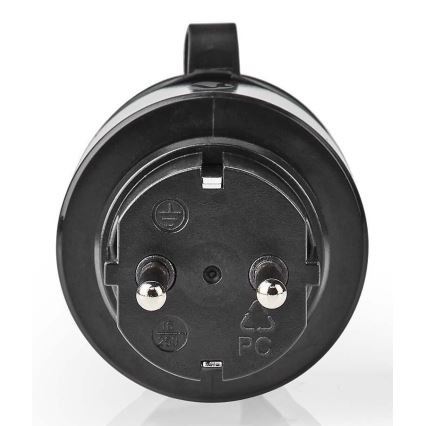 Nedis WIFIPO110FBK - Älykäs pistorasia 3680W / 230V / Schuko Type F / 16A Wi-Fi IP44 musta